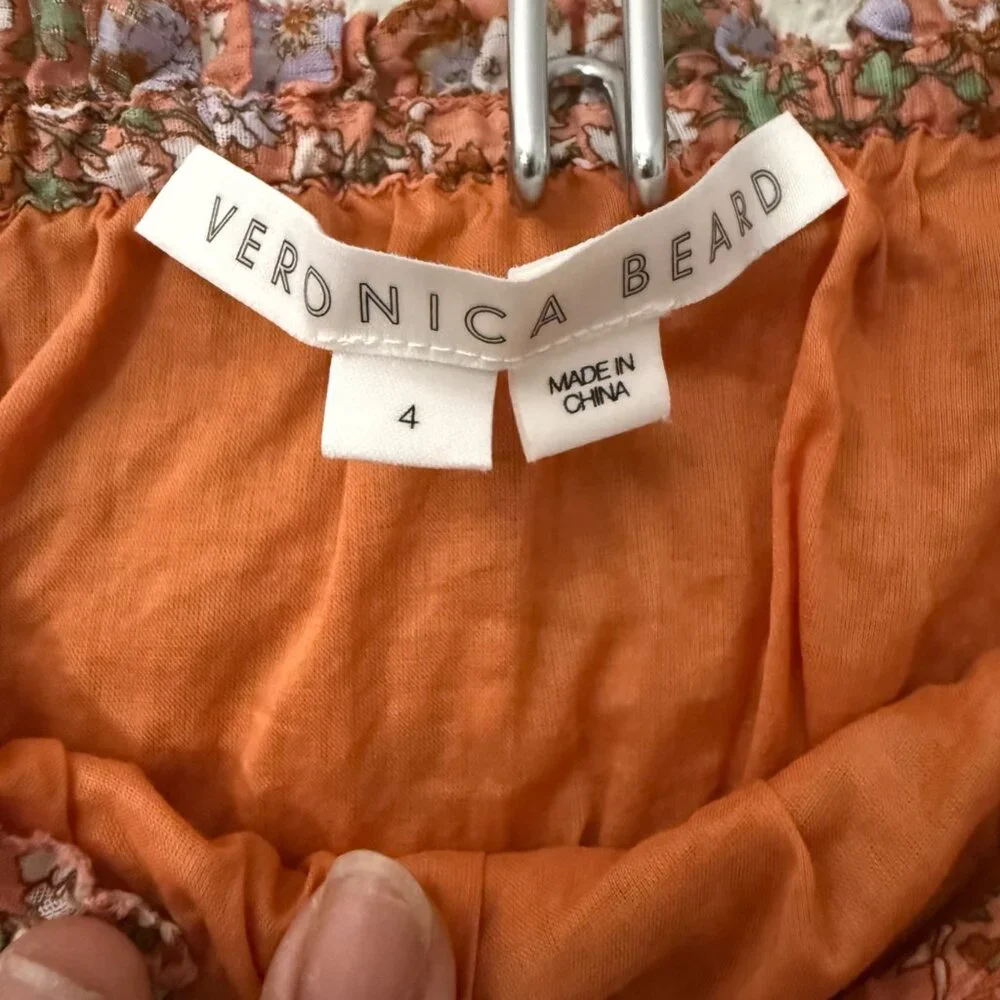 Veronica Beard Melodie Multicolor Floral Smocked Ruffle Mini Skirt Womens Size 4 - Picture 2 of 5